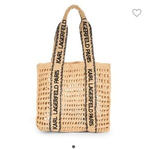 NWT KARL LAGERFELD PARIS Antibes Woven Paper Open Tote